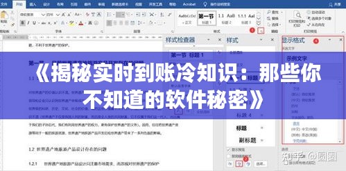 《揭秘实时到账冷知识：那些你不知道的软件秘密》