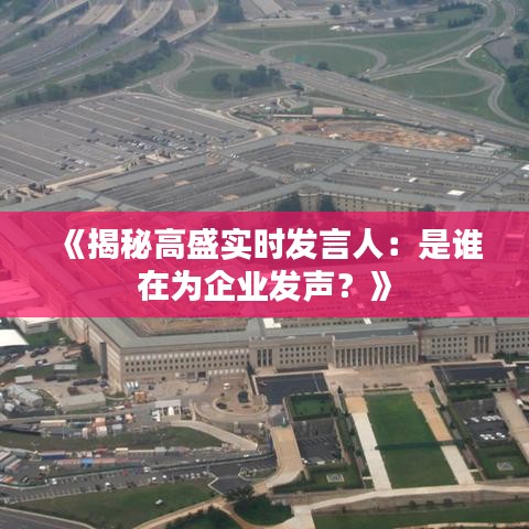 《揭秘高盛实时发言人：是谁在为企业发声？》