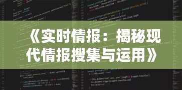 《实时情报：揭秘现代情报搜集与运用》