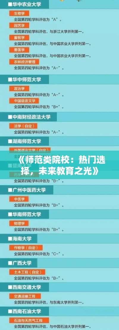 《师范类院校：热门选择，未来教育之光》