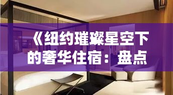 《纽约璀璨星空下的奢华住宿：盘点热门酒店推荐》