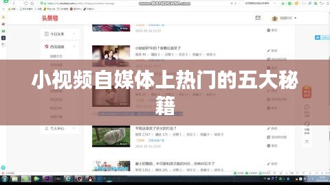 小视频自媒体上热门的五大秘籍