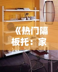 《热门隔板托：家居收纳新宠，打造整洁空间》