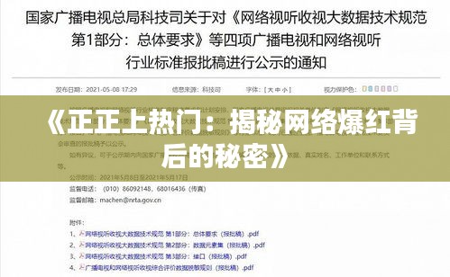 《正正上热门：揭秘网络爆红背后的秘密》