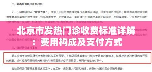 北京市发热门诊收费标准详解：费用构成及支付方式