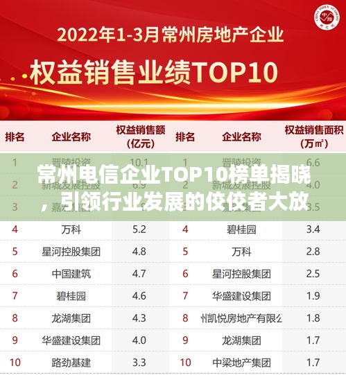 常州电信企业TOP10榜单揭晓，引领行业发展的佼佼者大放异彩！