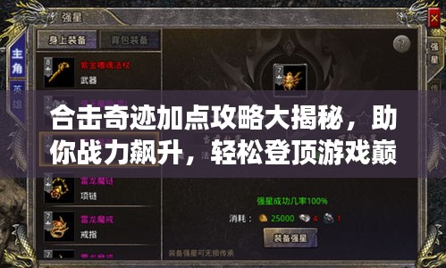 合击奇迹加点攻略大揭秘，助你战力飙升，轻松登顶游戏巅峰！