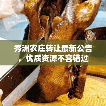 秀洲农庄转让最新公告，优质资源不容错过