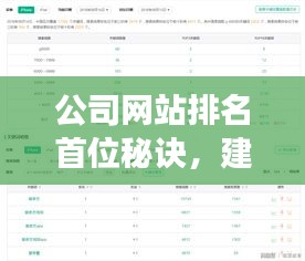 公司网站排名首位秘诀，建设策略与成功关键揭秘