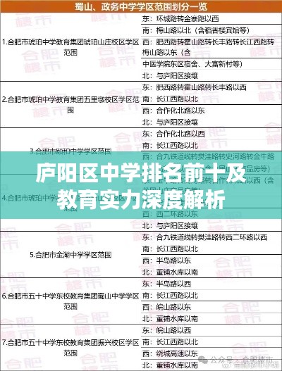 庐阳区中学排名前十及教育实力深度解析