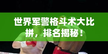 世界军警格斗术大比拼，排名揭秘！