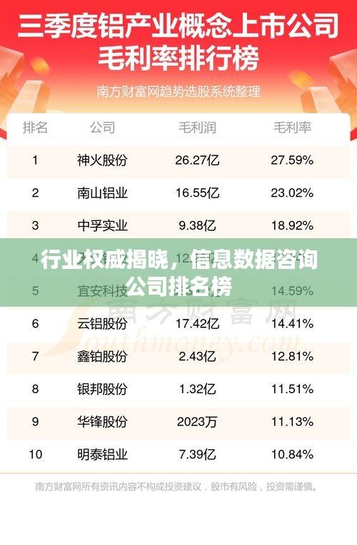 行业权威揭晓，信息数据咨询公司排名榜