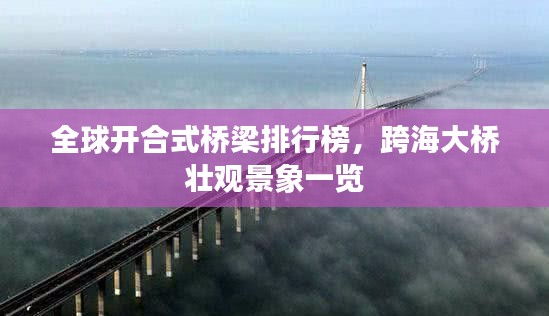全球开合式桥梁排行榜，跨海大桥壮观景象一览