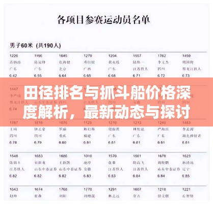 田径排名与抓斗船价格深度解析，最新动态与探讨