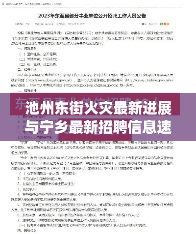 池州东街火灾最新进展与宁乡最新招聘信息速递