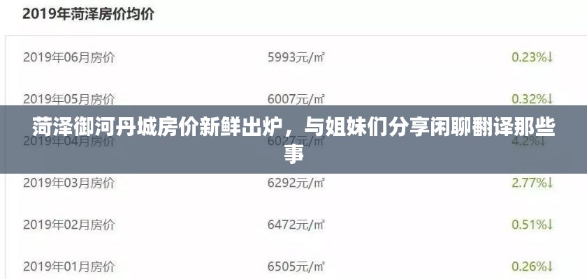 菏泽御河丹城房价新鲜出炉，与姐妹们分享闲聊翻译那些事