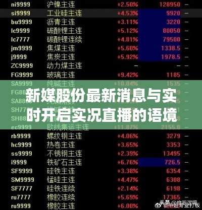 新媒股份最新消息与实时开启实况直播的语境关系解析