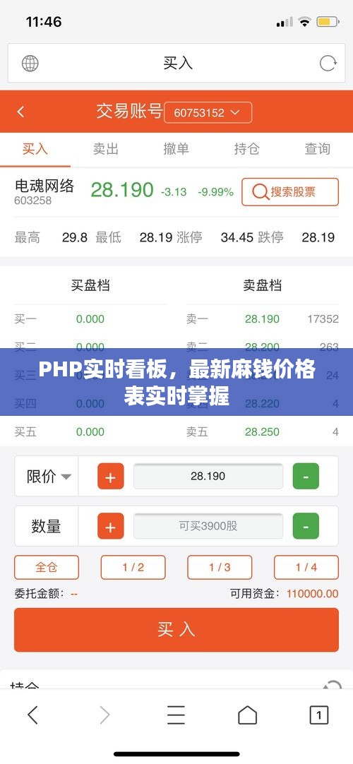 PHP实时看板，最新麻钱价格表实时掌握