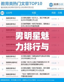 男明星魅力排行与林州最新司机招聘信息概览