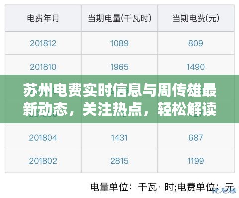 苏州电费实时信息与周传雄最新动态，关注热点，轻松解读