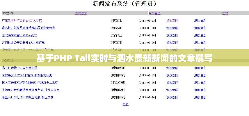基于PHP Tail实时与泗水最新新闻的文章撰写