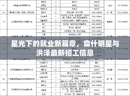 星光下的就业新篇章，龠什明星与洪泽最新招工信息