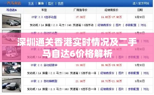 深圳通关香港实时情况及二手马自达6价格解析
