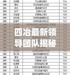 四冶最新领导团队揭秘高效管理实时库存秘籍的秘诀!