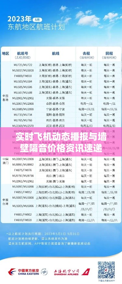 实时飞机动态播报与墙壁隔音价格资讯速递