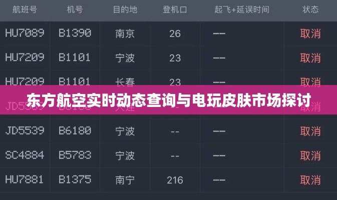 东方航空实时动态查询与电玩皮肤市场探讨