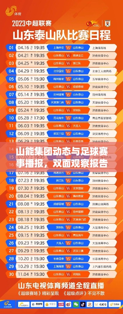 山能集团动态与足球赛事播报,双面观察报告