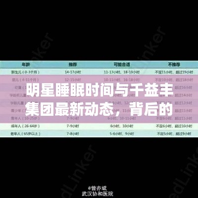 明星睡眠时间与千益丰集团最新动态，背后的故事揭秘