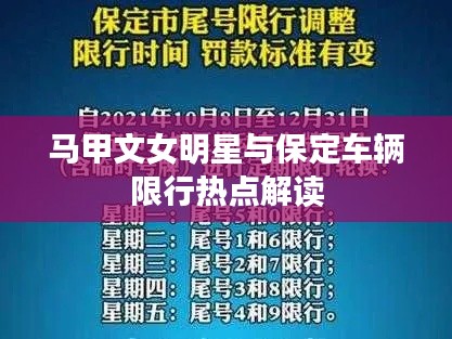 马甲文女明星与保定车辆限行热点解读